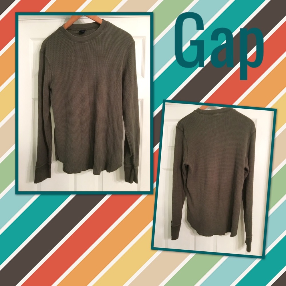 ❤️GAP Green Cotton Thermal Tee Size Medium